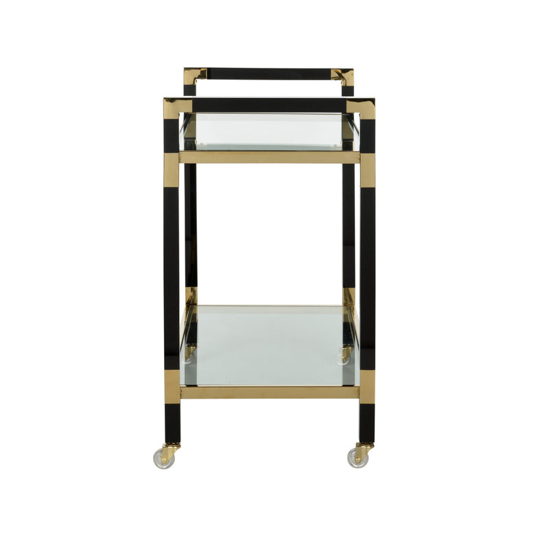 Acrylic Bar Cart - Black/Brass