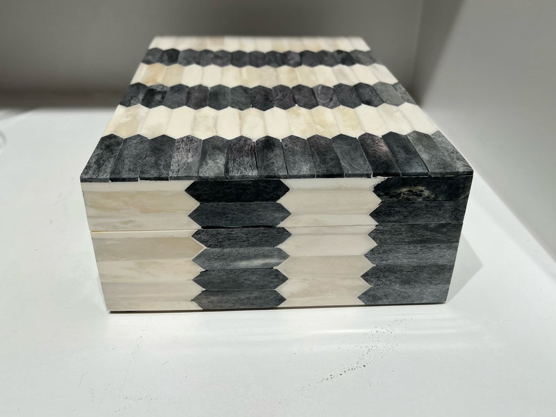 Gray/White Diamond Box - Large