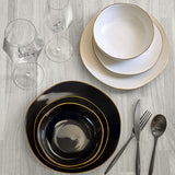 ANDOVER WHITE WITH GOLD BAND 12 PC