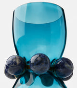 Tiffany Vase Duck Blue with Dark Blue Stone