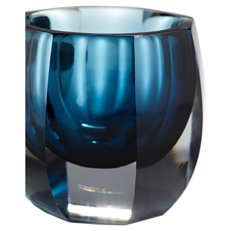 Azure Oppulence Vase | Blue & Clear – Small