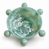 Large Teal Resin Bubble Bowl