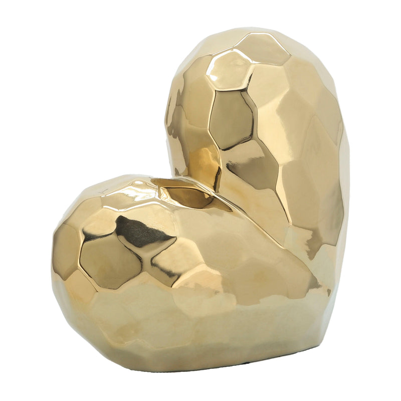 Gold Ceramic Heart 8"