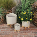 Planter W/ Wood Stand