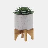 Planter W/ Wood Stand