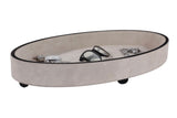 Ivory Suede Oval Tray