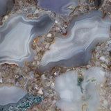 Blue Agate Tray With Gold Handles