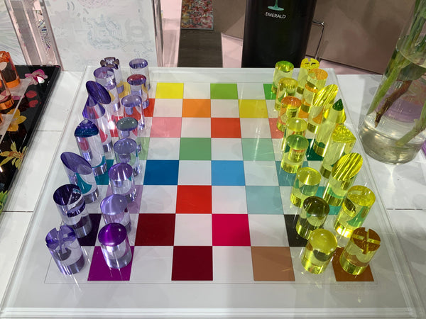 Checkerboard Colors Acrylic Chess