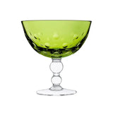 Bubbles Chartreuse Crystal Footed Bowl