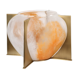 Amber Glass Swirl Vase