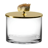 Sarezzo 24K Gold Plated Medium Round Box w/ Citrus Stone