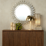 Glasdele White Round Mirror
