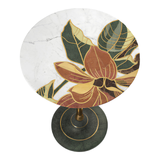 Roselle Stone Inlay Accent Table