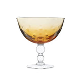 Bubbles Amber Crystal Footed Bowl