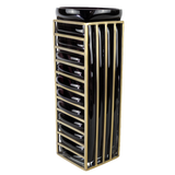Black & Gold Striped Vase