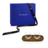 Folia Clear Crystal Short Coffee Cups with Walnut Tray