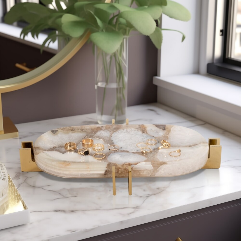 Agate and Brass Tray – Level