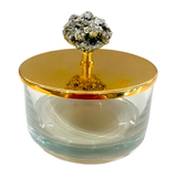 Sarezzo 24K Gold Plated Medium Round Box w/ Pyrite Stone