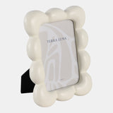 4x6" Puffy Squiggle Photo Frame, Ivory