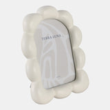 4x6" Puffy Squiggle Oval Photo Frame, Ivory