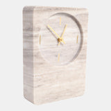 Marble Clock With Brass Details - Beige