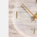 Marble Clock With Brass Details - Beige