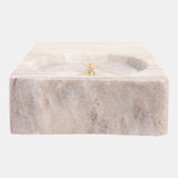 Marble Clock With Brass Details - Beige