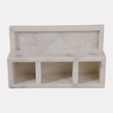 Marble 3-Cup & Tray Desk Organizer, White