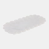 12x6" Flat Scallop Edge Marble Tray, White
