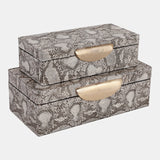 Shimmer Snakeskin Boxes