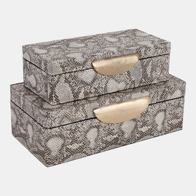 Shimmer Snakeskin Boxes – Level
