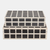 Etched Squares Resin Boxes