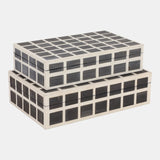 Etched Squares Resin Boxes