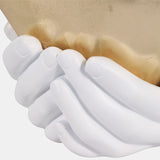 Hands Holding Heart, Gold/white