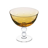 Bubbles Amber Crystal Footed Bowl