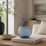 Steel Blue Large Round Glass Decanter