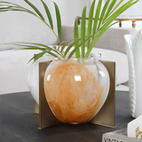 Amber Glass Swirl Vase