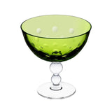 Bubbles Chartreuse Crystal Footed Bowl