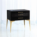 Stiletto Bedside Table-Black Hair-on-Hide