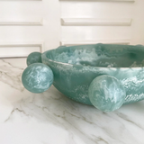 Large Teal Resin Bubble Bowl