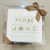 Mah Jong Cocktail Napkin Holder & Napkin Set