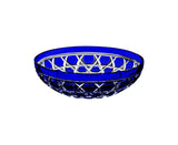 Bubbles Dark Blue Crystal Footed Bowl