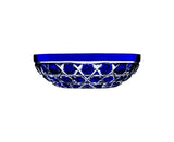 Bubbles Dark Blue Crystal Footed Bowl