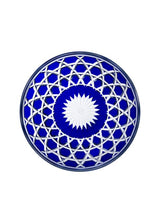 Bubbles Dark Blue Crystal Footed Bowl
