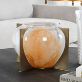 Amber Glass Swirl Vase