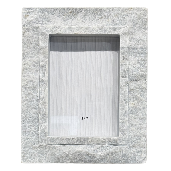 White Raw Stone Frame – Level