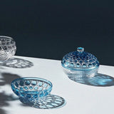 Royal Sky Blue Crystal Small Footed Bowl