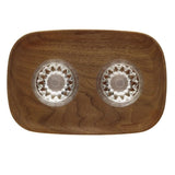 Folia Clear Crystal Short Coffee Cups with Walnut Tray