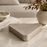 Beige Faux Shagreen Triangular Bowl