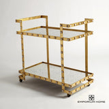 Quartz Stud Bar Cart-Gold Leaf